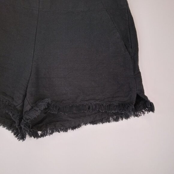 Ann Taylor Loft The Riviera Short Black Fringe Hem Size 6 - Picture 4 of 10